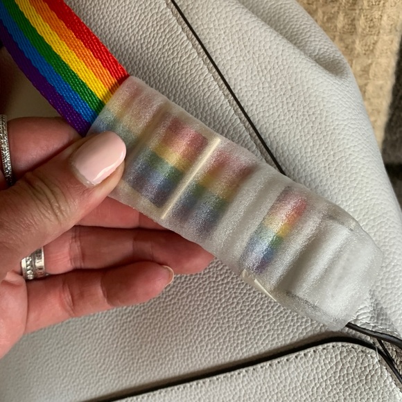 Authentic KATE SPADE Leather Flap drawstring rainbow🌈medium backpack - Picture 9 of 15